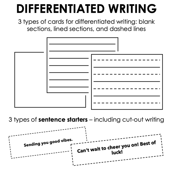 Good Luck Cards | Differentiated Writing for Special Education